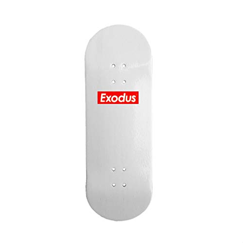 Exodus Box Logo Fingerboard Deck (White/Red, 33mm)