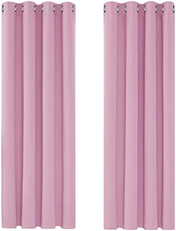 Deconovo Grey Blackout Curtains 46 x 54 Inch Eyelet Super Soft Thermal Insulated Bedroom Curtains Blackout Eyelet Curtains for Living Room Light Grey 2 Panels