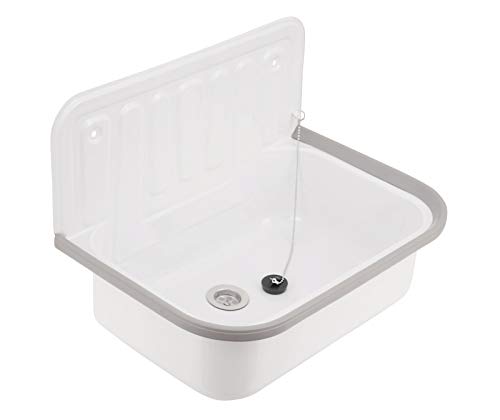 Sanitop-Wingenroth Mit Ablaufgarnitur und Spritzschutz Für die Wandmontage Stahl in weiß 04208 6