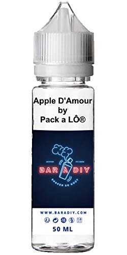 E-liquide assemblé par BAR à DIY® avec le concentré Apple D'amour de PACK A L'O® - 50mL - Sans nicotine ni tabac