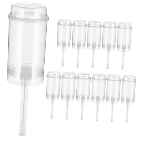 ABOOFAN 12Pcs Cake Push Containers Round Shape Plastic Cake Pops Holders Reusable Dessert Dispensers for Parties and Festivals Leak Design Easy to Fill and