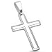 Solid Cross .925 Sterling Silver Pendant 1.5" Long