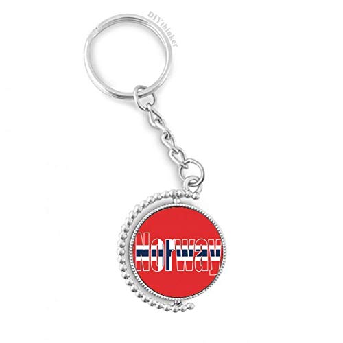 Titular de la Clave con Bandera de Noruega y Llavero Giratorio de Metal Resistente