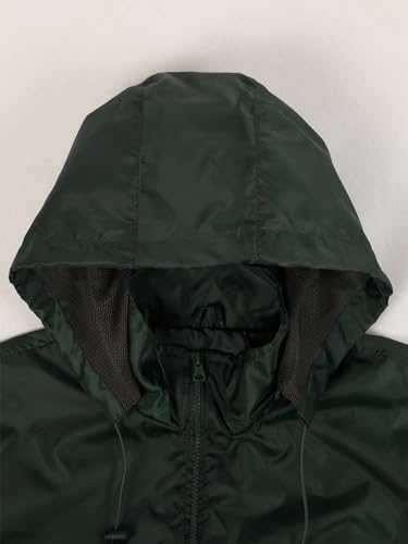 Image of Mywu Men's Water-resistant Rain Jacket Lightweight Windbreaker Hooded Rain Coat for Adults Outdoor Hiking Camping