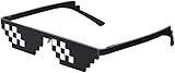 FHYFGFY Cool Thug Life Glasses Black 8 Bit Pixel Funny Sunglasses Amusement Unisex Eyeglasses Photo Props Sunglasses Party Favor Eyewear