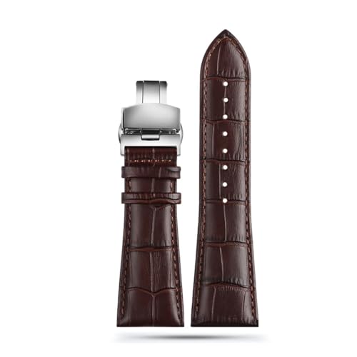 Correa de piel de vaca para reloj de vestir masculino con hebilla de acero 23mm