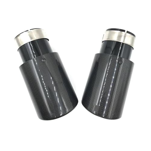 Punta de escape elegante en acero inoxidable negro y carbono brillante pulido 2