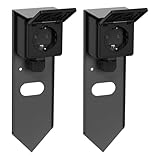 ledscom.de 2 Stück Garten Steckdosensäule PIWI mit Erdspieß für außen, IP44, 1-Fach, Edelstahl,...
