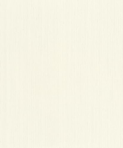 Rasch Carta da parati in tessuto non tessuto bianco tinta unita struttura effetto lino linee 746013