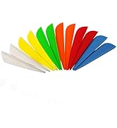 Lamehfyo 50pcs Archery Arrow Feathers Rubber Arrow Vanes 1.75" 2" 3" Plastic Arrow Feathers TPU F...