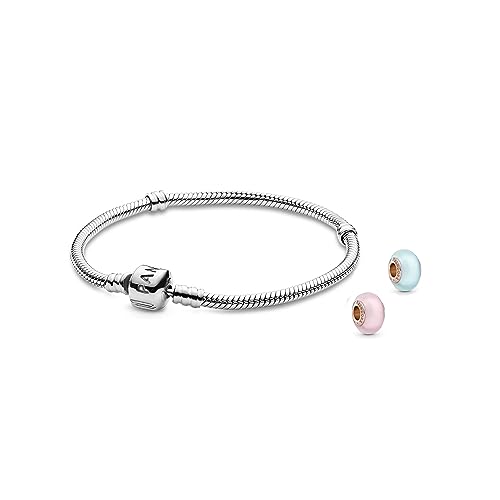 PANDORA Anillo de plata de ley 925 con cuentas de piedra de cumpleaños de color - 198867, Metal, Topacio