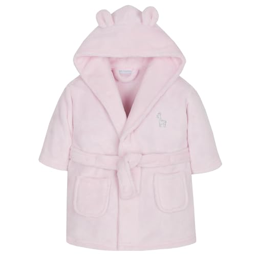 Baby Boy Girl Babies Dressing Gown Robe Plush Fleece Velvet Soft Cosy Warm Gift, (Pink, 0-6M)