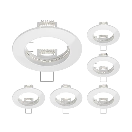 Cadres d'encastrement au plafond CIRC rond blanc brillant lot de 6 spots