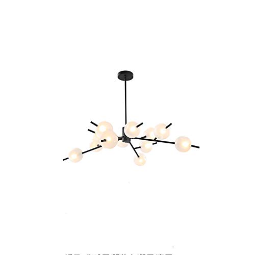 Chandelier Spoutnik moderne plafonnier noir 12 lumières G9 salon salle à manger