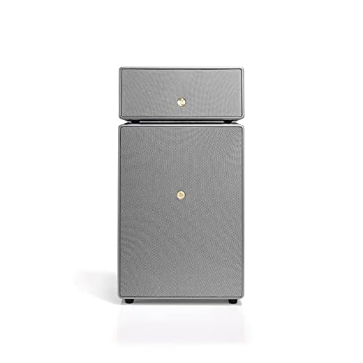 Audio Pro Drumfire - HiFi aktiva högtalare med basreflex och aktiv subwoofer - Trådlös multirumhögtalare med 300 W förstärkare - WiFi & Bluetooth - grå