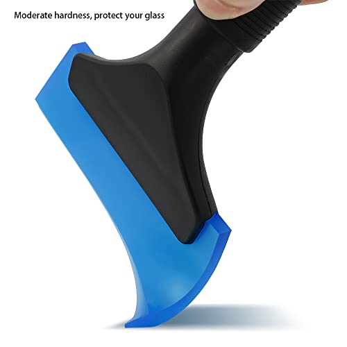 Foshio Small Squeegee With 5 Inch Dark Blue Rubber Blade Mini Wiper Window Tinting Tools For Mirror Glass Window Cleaner With Non-Slip Handle #TOP4