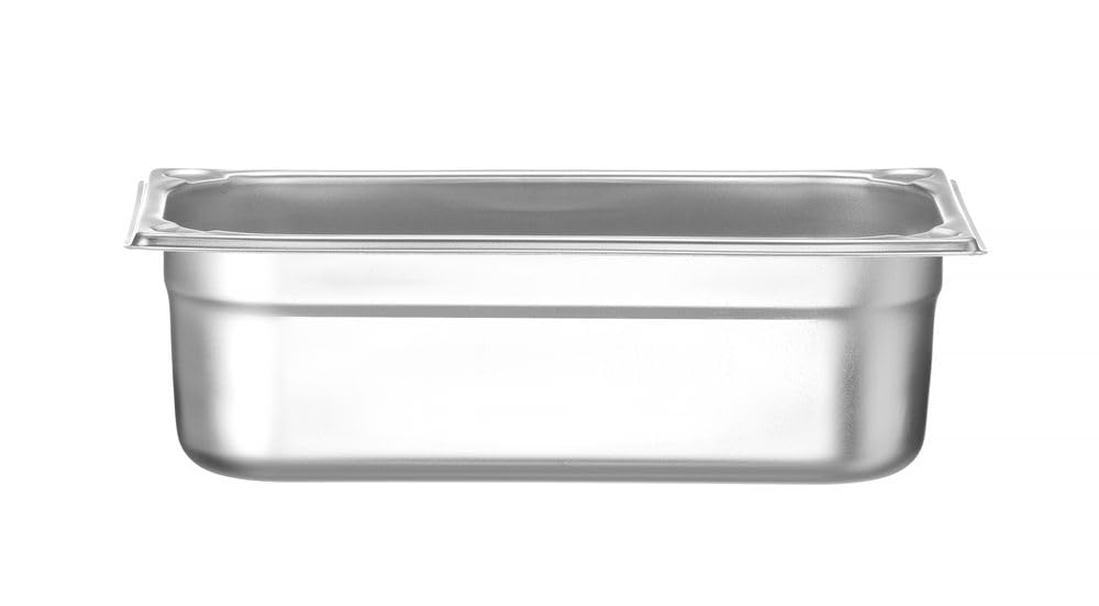 HENDI Contenitore Gastronorm GN 1/3, Kitchen Line, resistenza termica -40 °C a 250 °C, adatto a forno e bagnomaria, 4L, 325x176x(H) 100mm, acciaio inox