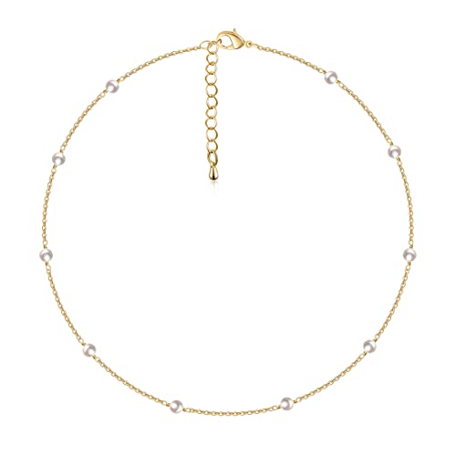 Cowlyn Pearl Choker Dainty Necklace