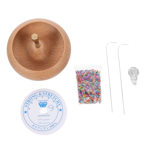 SEWACC Manual Wooden Beading Spinner Fast Bead Winder Bead Jewelry Making Kit Time-Saver Tool Perfect for DIY Projects
