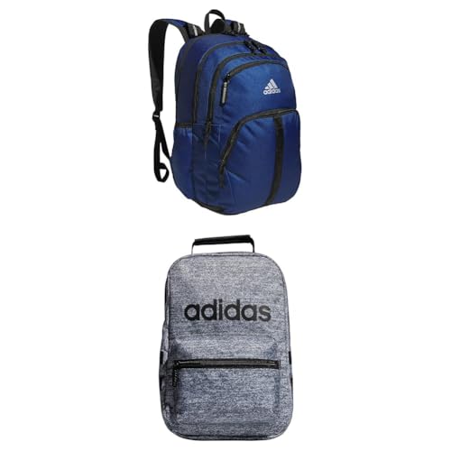 adidas Prime Backpack (37L) + Santiago Lunch Bag (7L), Black/Silver Metallic + Onix Grey/Black, One Size