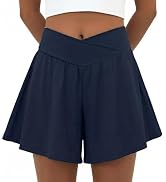 PrinStory Athletic Shorts for Women High Waisted Tennis Skorts Lightweight Workout Running Flowy ...