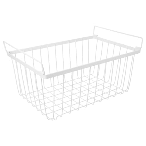CTIRCHIU Cesta de Alambre de Color Claro para Congelador con Asas Plegables y Diseño en Capas, Organizador Metálico que Maximiza el Espacio y Reduce el Desperdicio de Frío en Hogares