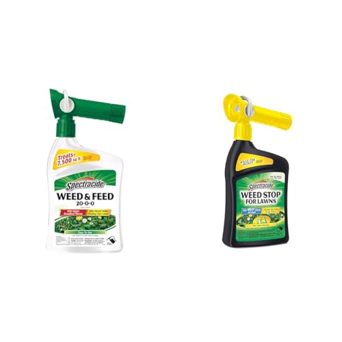 Spectracide Weed & Feed 20-0-0 32oz (6 Pack) + Weed Killer 32oz Kills 460+ Weeds