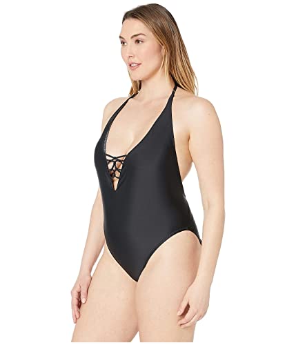 Volcom Women's Standard Plus Size Simply Solid One Piece Swimsuit, Black, Extra Small #TOP1