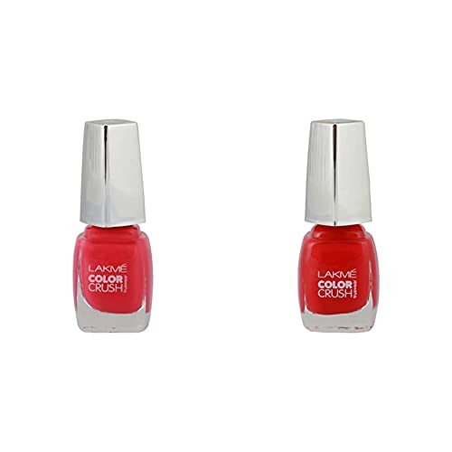 Image of Lakme True Wear Color Crush Nail Color, Pink 21, 9ml & Lakme True Wear Color Crush Nail Color, Reds 31, 9 ml