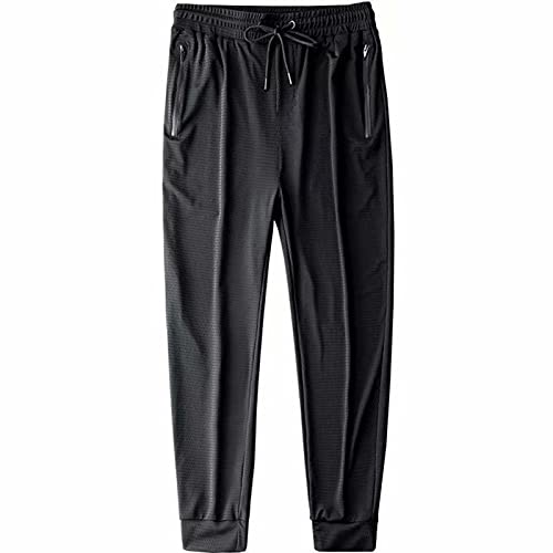 JZENZERO Calça de moletom masculina para corrida, bolsos com zíper, calça de corrida respirável, cal