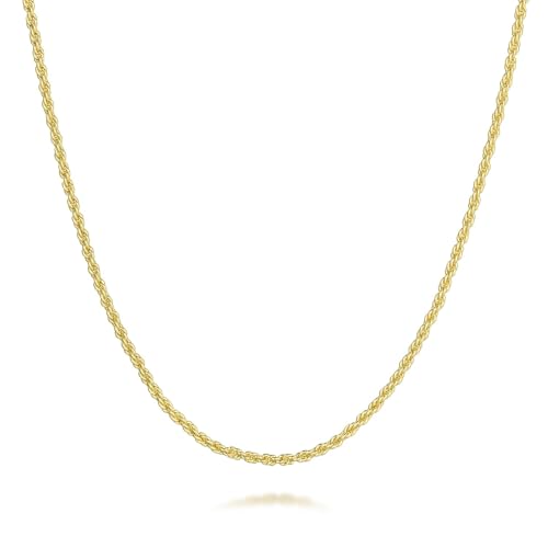 Necklaces 14k Gold Necklace for Women Men Rope Chain for