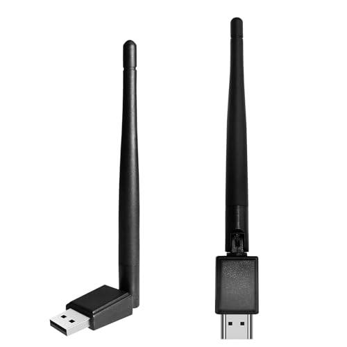 2 Piezas USB WiFi-MT7601 Dual Band 2.4GHz Antena USB2.0 WiFi Dongle Stick para Decodificador DVB y TV Box, para PC Windows 2000/XP/Vista/7/8/10/11