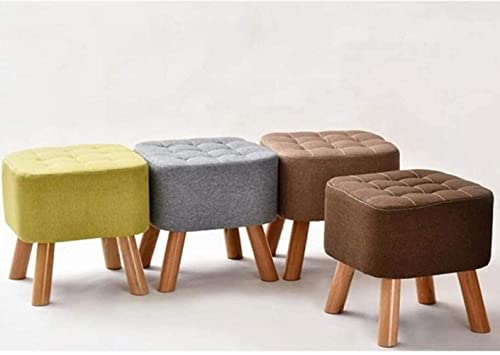 Tabouret bas en lin gris idéal près du canapé - 7