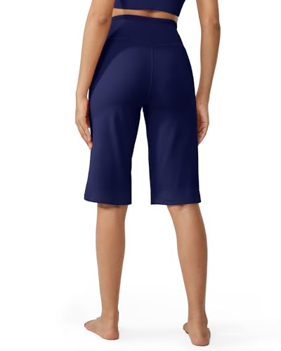 Image of Promover 14 inch /21 inch /23 inch /25 inch Inseam Capri Pants for Women Wide Leg Yoga Cropped Pants with Pockets Loose Casual Summer Pant