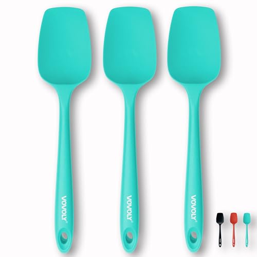 Ensemble spatule silicone résistant chaleur 3 pièces sarcelle