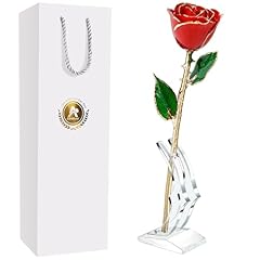 B0. Red Handmade Rose White Stand