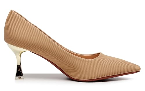 Image of VenusCelia Women's Golden Sun Pump Stiletto Heel Shoe | Dress Shoes