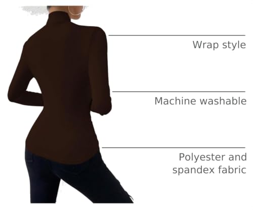 Image of SweatyRocks Women's Ruched Mock Neck Long Sleeve T Shirt Solid Slim Fitted Tee Tops