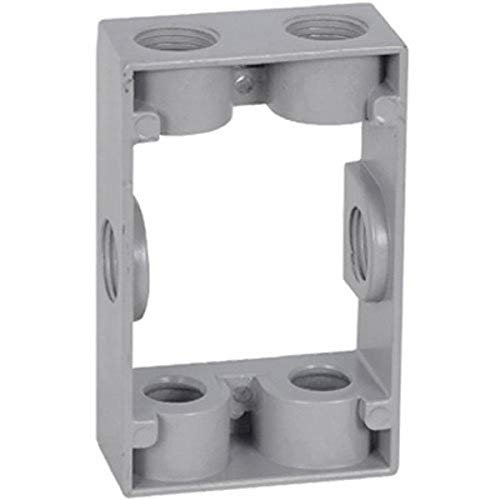 1 Gang Rectangular Electrical Box Extension, Gray