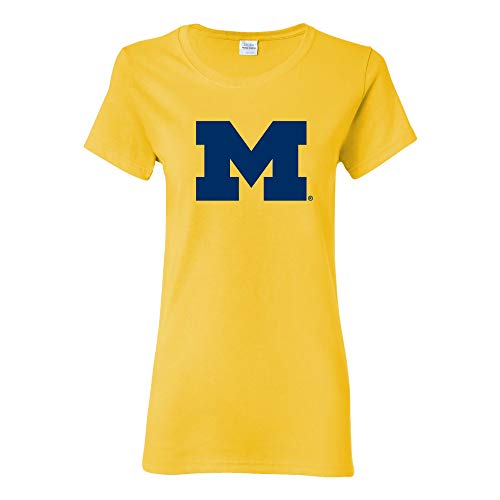 UGP Campus Apparel LS02 - Michigan Wolverines Primary Logo Womens T-Shirt - X-Large - Daisy