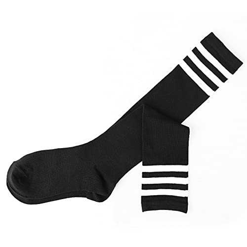 Image of DRESHOW 3 Pairs Cotton Knee High Socks for Women Solid Knit Knee Long Stocking Leg Warmer All Season Gift