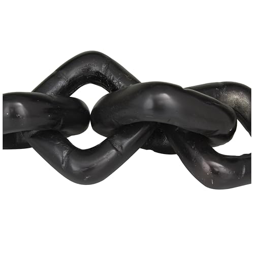Escultura Decorativa de Cadena de Metal de Aluminio Negro 14" x 5" x 3" miniatura 2