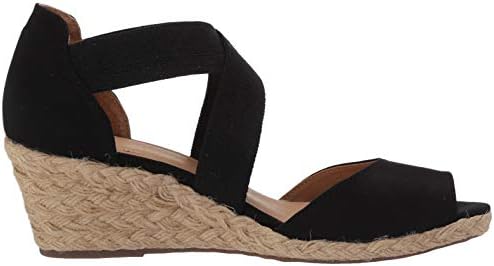 WHITE MOUNTAIN Shoes HUDLIN Women's Sandal, BLACK/LINEN/FAB, 7 M | Image 5