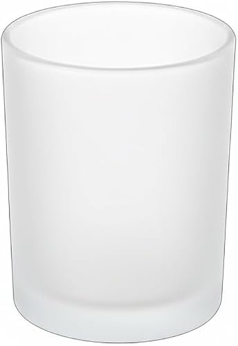 Frosted Glass Candle Holder with Lid — White