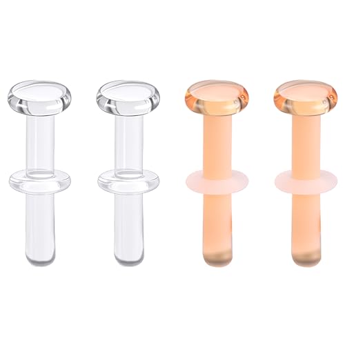 BodyAce 4Pcs Glass Piercing Retainers Nose Rings Studs 14G 16G 18G Curved Tragus Earrings Cartilage Conch Helix Retainer Belly Nose Piercing Jewelry for Men Women [Straight16G(1.2mm);BL:10mm]