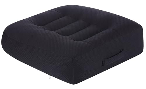Image of WSGJHB Office Chair Cushion Pillow Adult Seat Cushions for Short People | Car Booster Effectively Increase Field of View Lower Back Fatigue Relief, Cars Office Home Anti-Slip 18x18x4.7 inchBlack-Medium