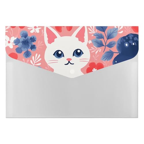 Fournitures de bureau dossier extensible A4 avec 6 poches organiseur de documents portable chat