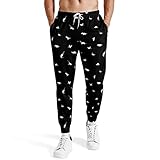 Rashmika Men's Jogger Pants Dinosaur Sweatpants Funny Jogger Workout Track Pants Running Athletic Pants Black L