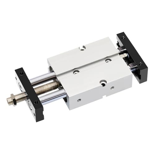Vérin pneumatique TNJ double arbre en alu anodisé pour guidage rigide