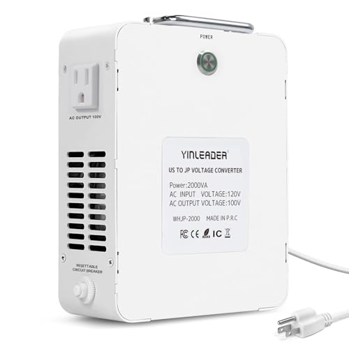 Image of Yinleader 2000W from 120V to 100V Step Down Voltage Transformer Converter